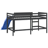 Lit mezzanine d'enfants sans matelas avec toboggan 90x190 cm