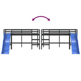 Lit mezzanine d'enfants sans matelas avec toboggan 90x190 cm