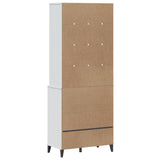 Buffet VIKEN blanc 80x40x200 cm bois massif de pin