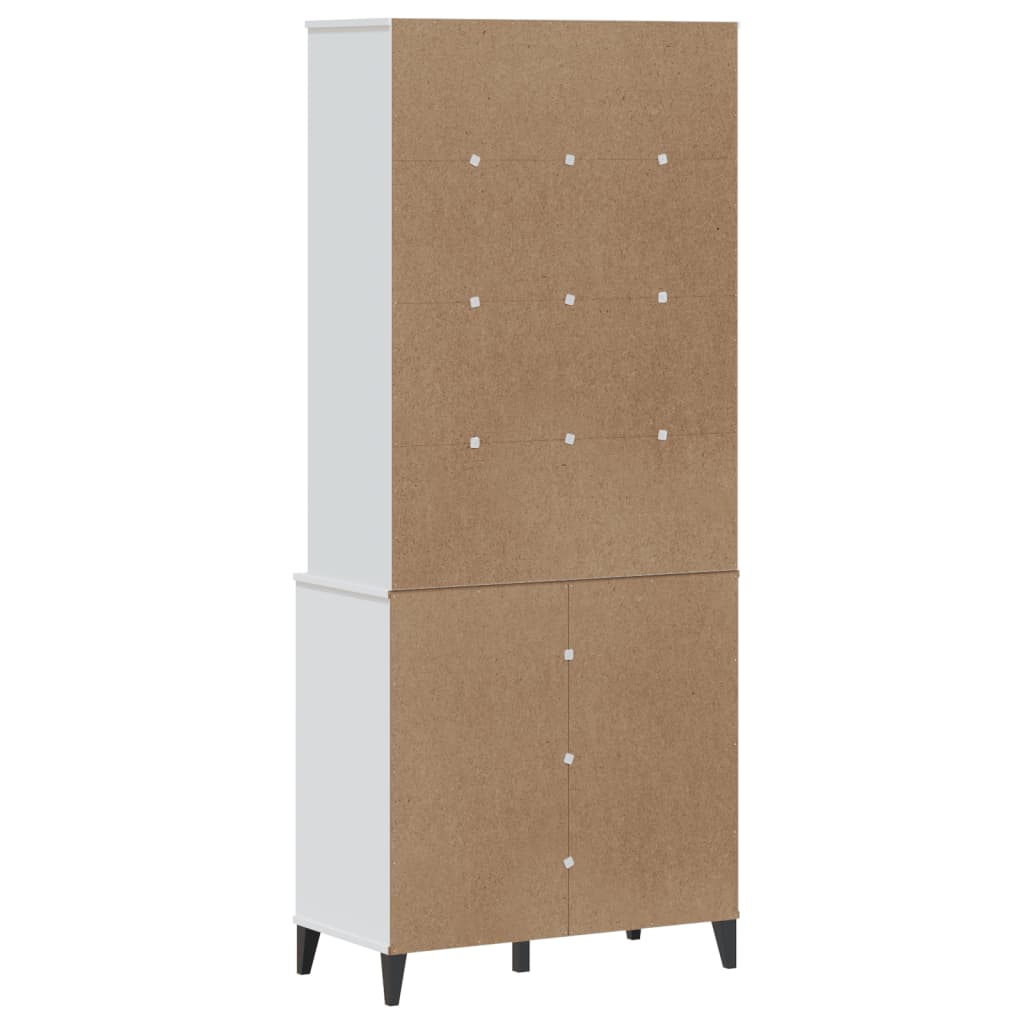 Buffet VIKEN blanc 80x40x190 cm bois massif de pin