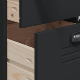 Buffet VIKEN noir 80x40x190 cm bois massif de pin