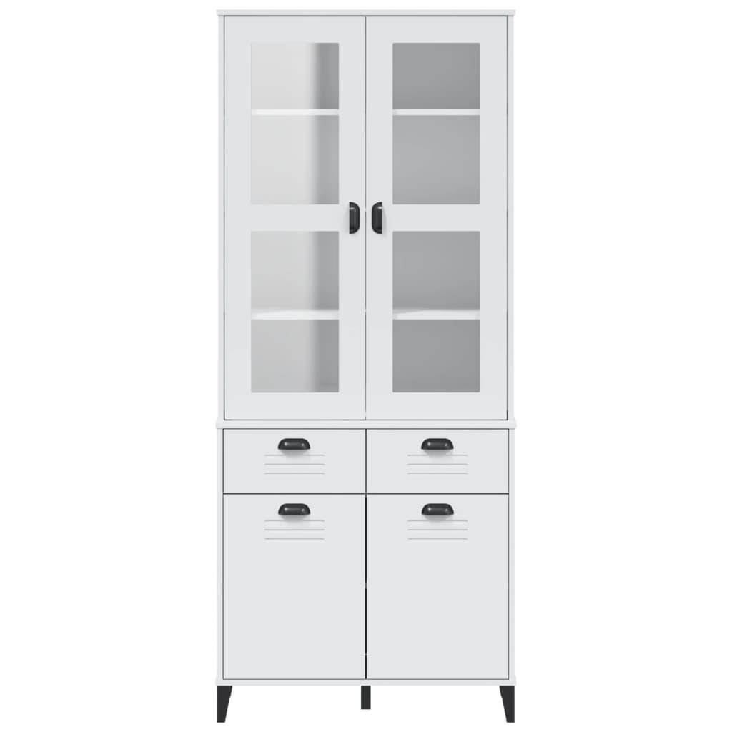 Buffet VIKEN blanc 80x40x190 cm bois massif de pin