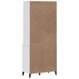 Buffet VIKEN blanc 80x40x190 cm bois massif de pin