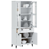 Buffet VIKEN blanc 80x40x190 cm bois massif de pin