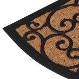 Tapis de porte demi-rond 45x75 cm caoutchouc et fibre de coco