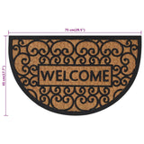 Tapis de porte demi-rond 45x75 cm caoutchouc et fibre de coco