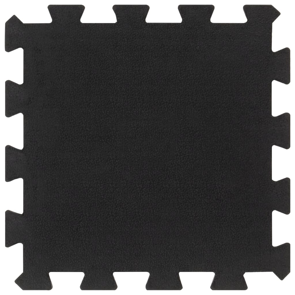 Carreaux de sol caoutchouc 4 pcs noir 16 mm 30x30 cm