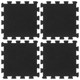 Carreaux de sol caoutchouc 4 pcs noir 16 mm 30x30 cm