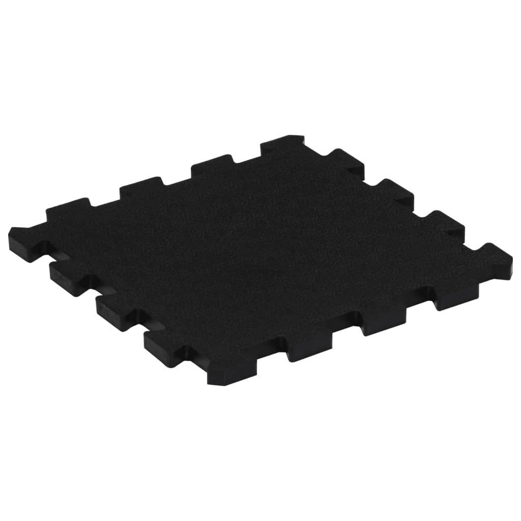 Carreaux de sol caoutchouc 4 pcs noir 16 mm 30x30 cm