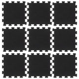 Carreaux de sol caoutchouc 9 pcs noir 16 mm 30x30 cm