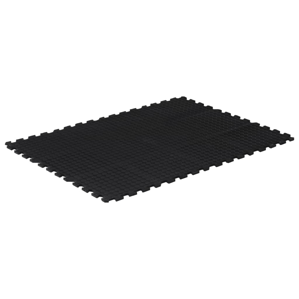 Schwarze Gummibodenfliese 12 mm 90x120 cm