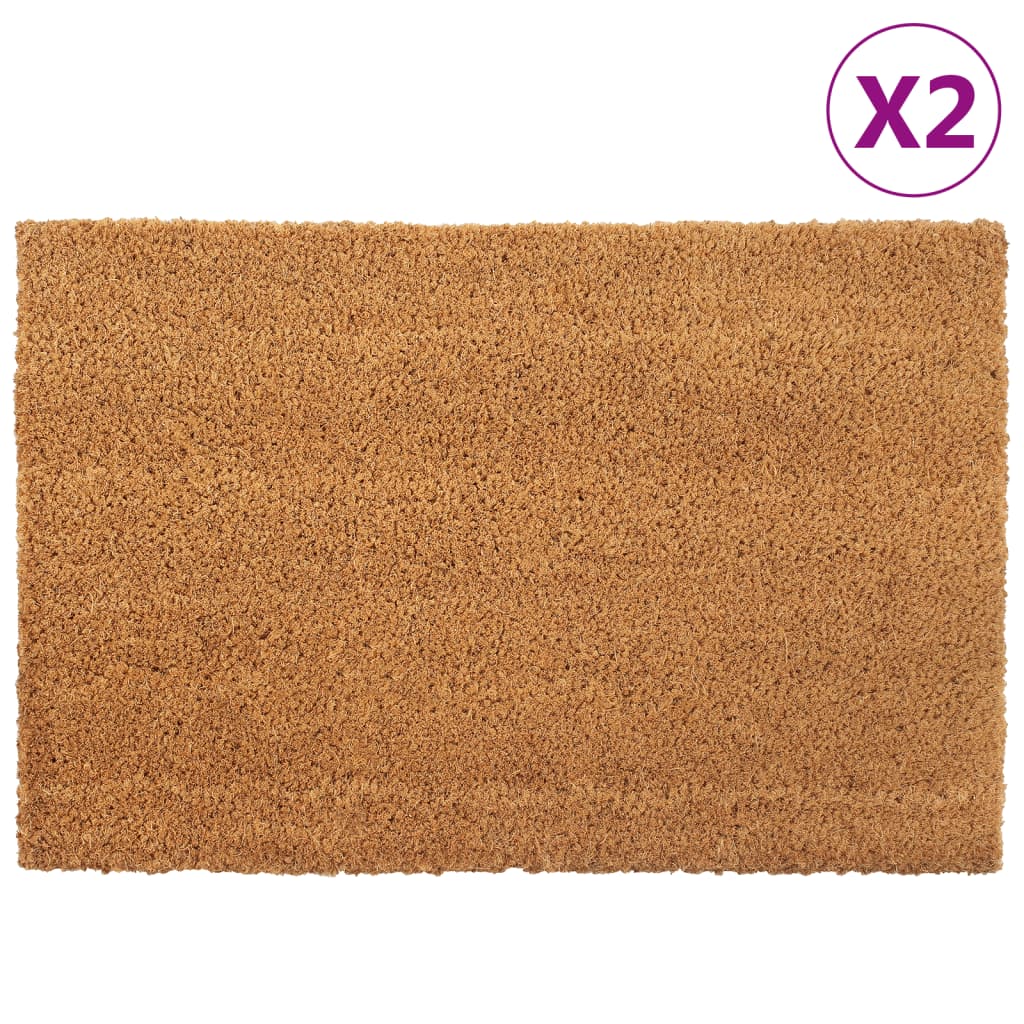 Tapis de porte 2 pcs naturel 40x60 cm fibre de coco touffeté