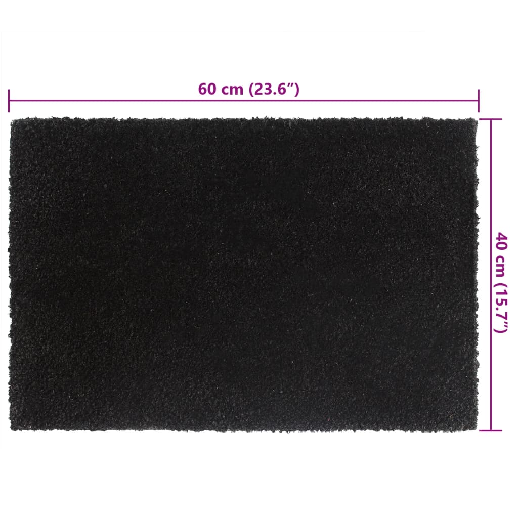 Tapis de porte 5 pcs noir 40x60 cm fibre de coco touffeté