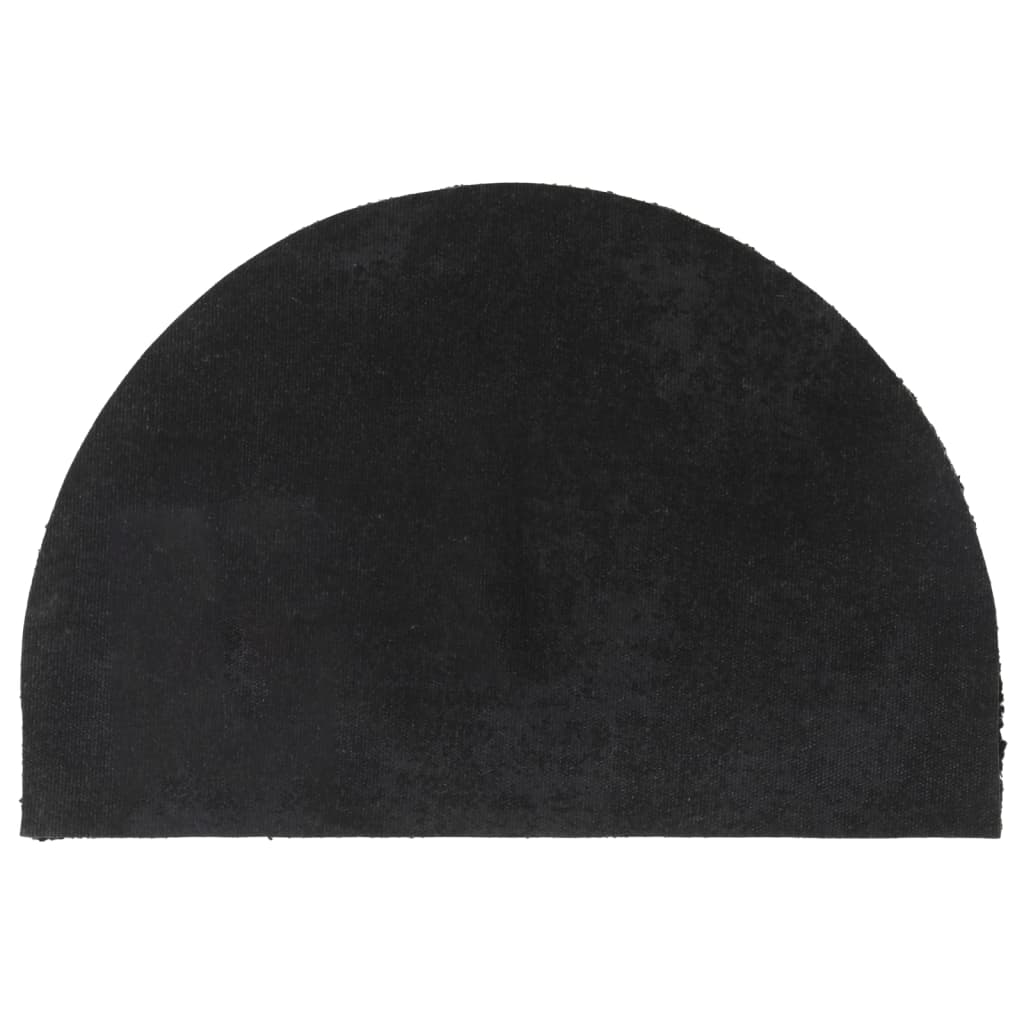 Tapis de porte noir demi-rond 40x60 cm fibre de coco touffeté