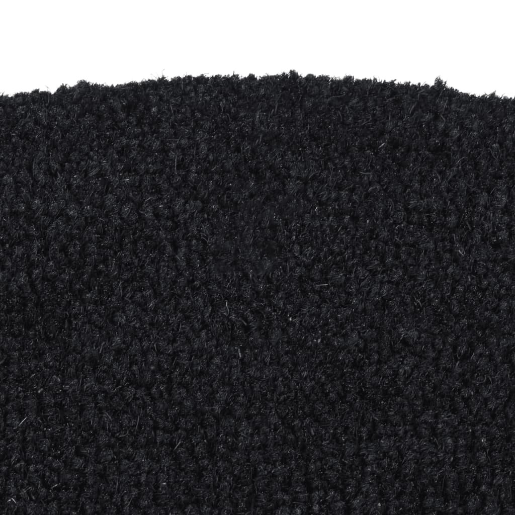 Tapis de porte noir demi-rond 50x80 cm fibre de coco touffeté