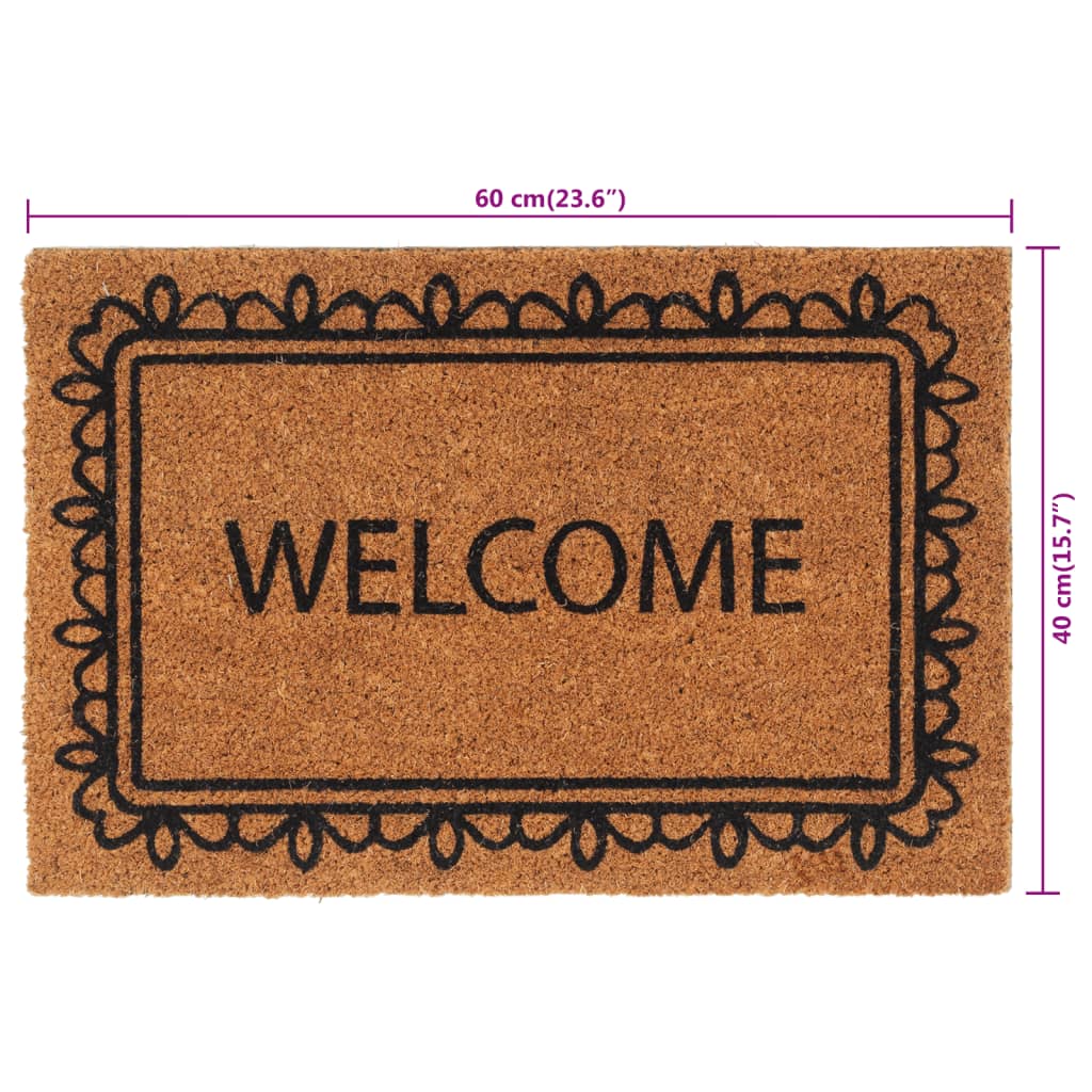 Tapis de porte naturel 40x60 cm fibre de coco touffeté