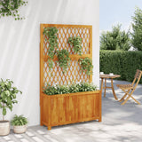 Jardinière avec treillis 100x32x165 cm bois massif d'acacia