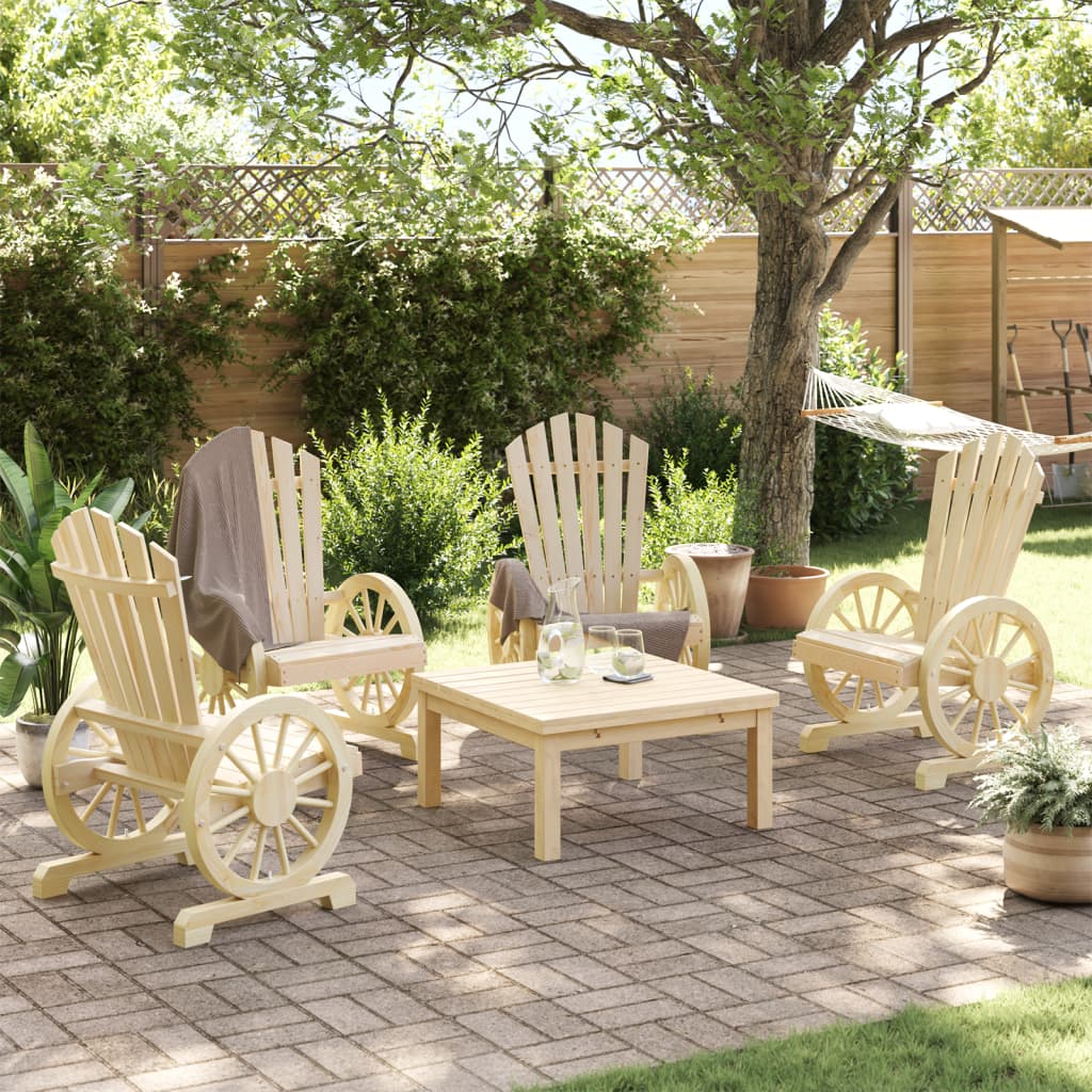 Chaises de jardin Adirondack lot de 4 bois de sapin massif