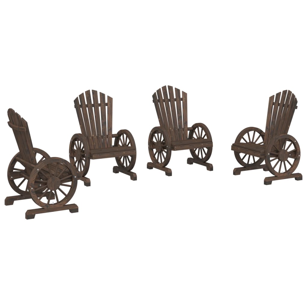 Chaises de jardin Adirondack lot de 4 bois de sapin massif