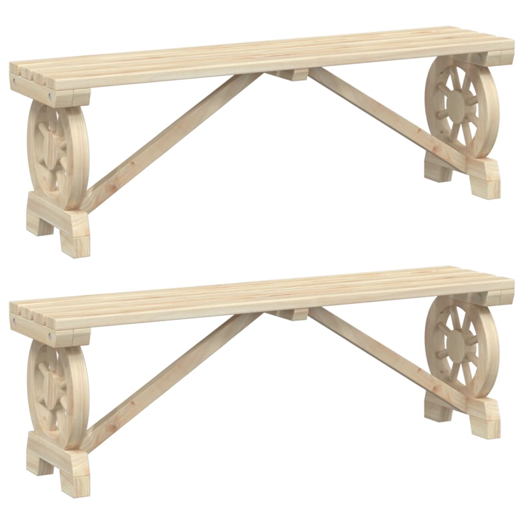 Bancs de jardin lot de 2 bois de sapin massif