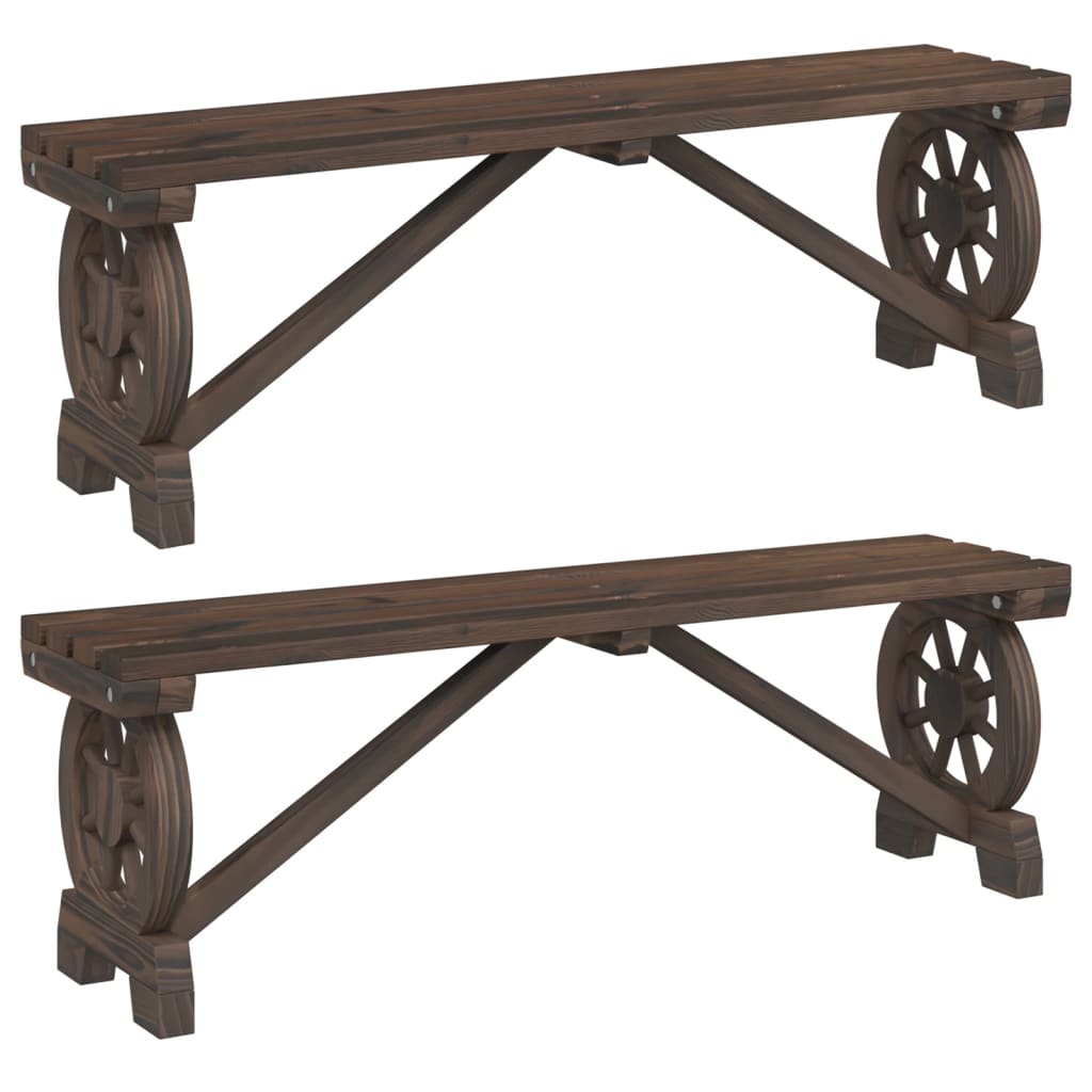 Bancs de jardin lot de 2 bois de sapin massif