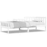 Lit de jour sans matelas blanc 80x200 cm bois de pin massif