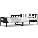 Lit de jour sans matelas noir 80x200 cm bois de pin massif