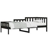 Lit de jour sans matelas noir 80x200 cm bois de pin massif