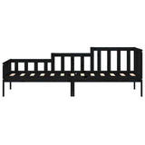 Lit de jour sans matelas noir 80x200 cm bois de pin massif