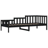 Lit de jour sans matelas noir 80x200 cm bois de pin massif