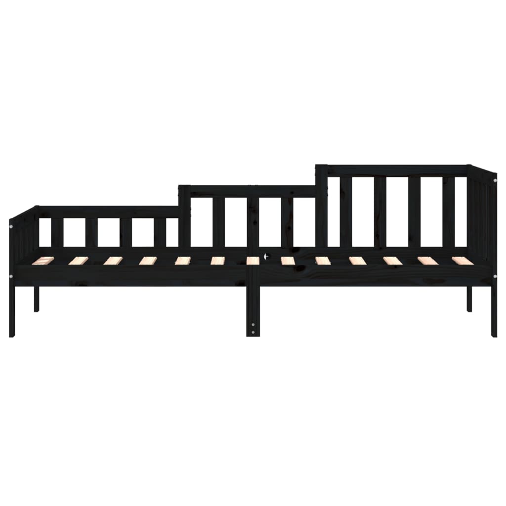 Day bed without mattress black 90x190 cm solid pine wood