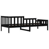 Day bed without mattress black 90x190 cm solid pine wood