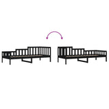 Day bed without mattress black 90x190 cm solid pine wood