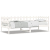 Lit de jour sans matelas blanc 80x200 cm bois de pin massif