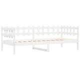 Lit de jour sans matelas blanc 80x200 cm bois de pin massif