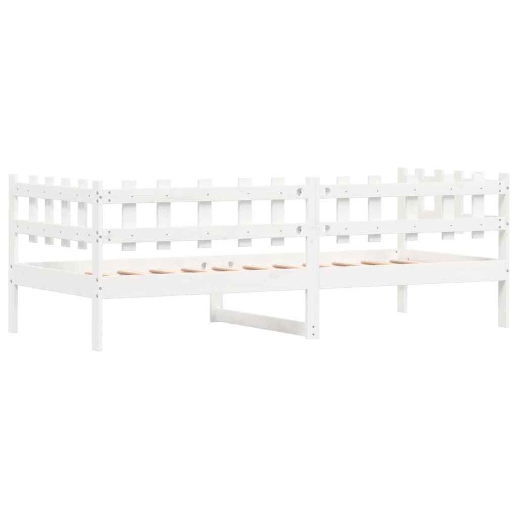 Lit de jour sans matelas blanc 80x200 cm bois de pin massif