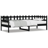 Day bed without mattress black 80x200 cm solid pine wood