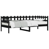 Day bed without mattress black 80x200 cm solid pine wood