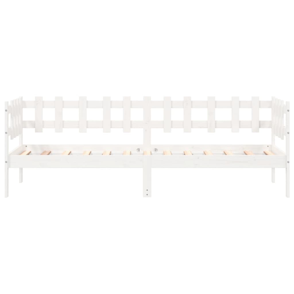 Lit de jour sans matelas blanc 90x200 cm bois de pin massif