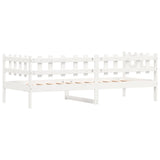 Lit de jour sans matelas blanc 90x200 cm bois de pin massif