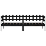 Lit de jour sans matelas noir 90x200 cm bois de pin massif