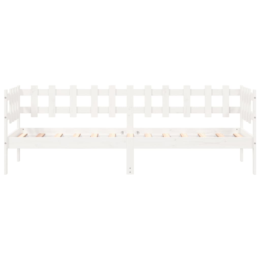 Lit de jour sans matelas blanc 90x190 cm bois de pin massif