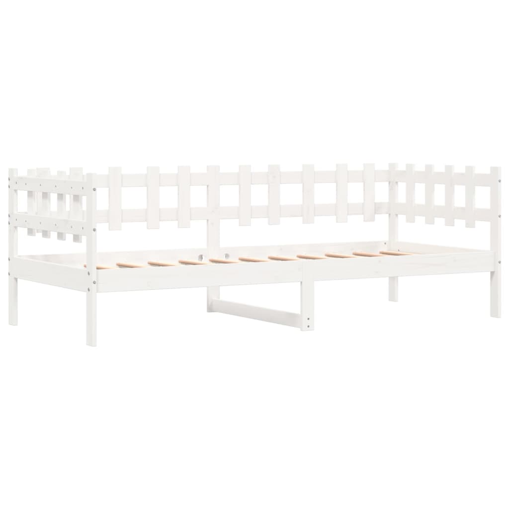 Lit de jour sans matelas blanc 90x190 cm bois de pin massif