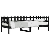 Lit de jour sans matelas noir 90x190 cm bois de pin massif