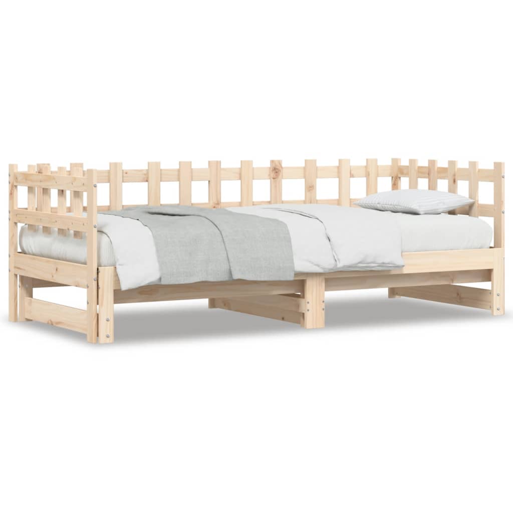 Sliding bed without mattress 2x(80x200) cm Solid wood