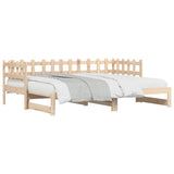 Sliding bed without mattress 2x(80x200) cm Solid wood