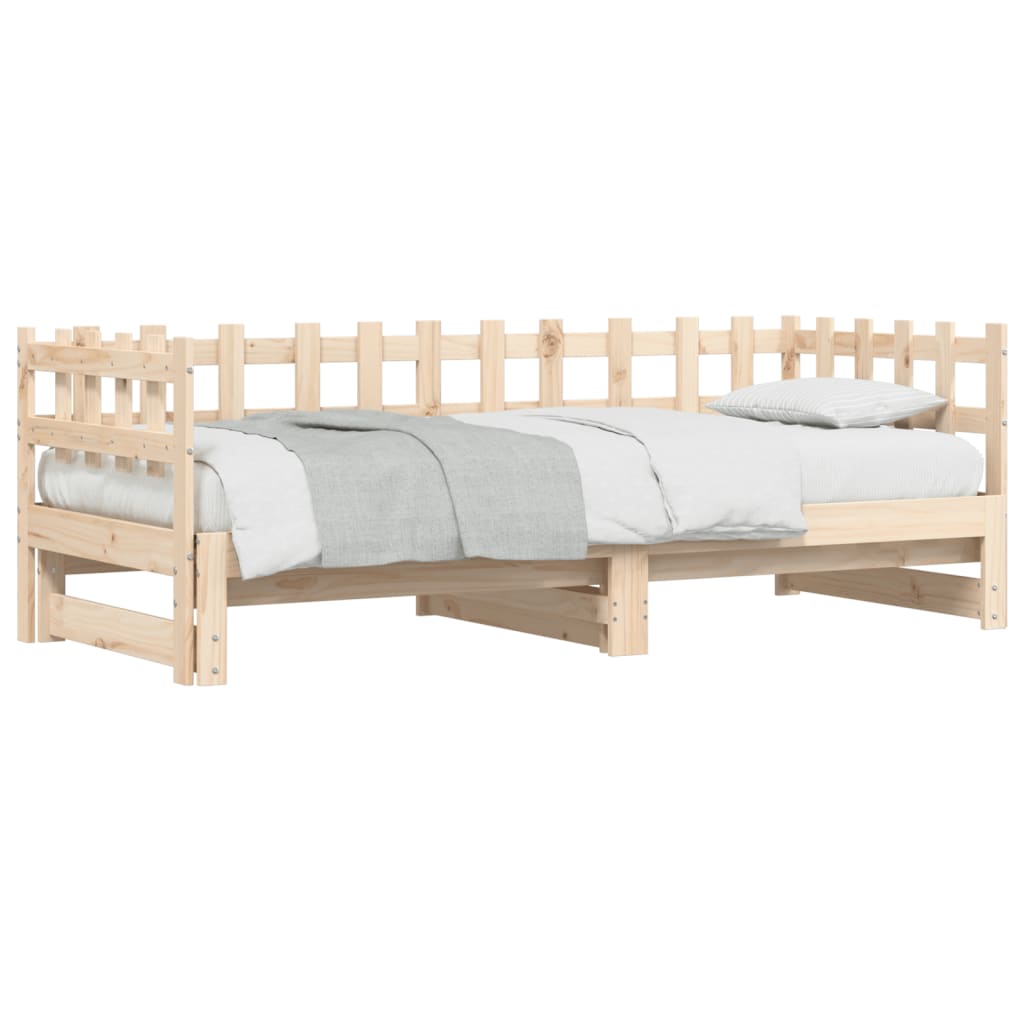 Sliding bed without mattress 2x(80x200) cm Solid wood