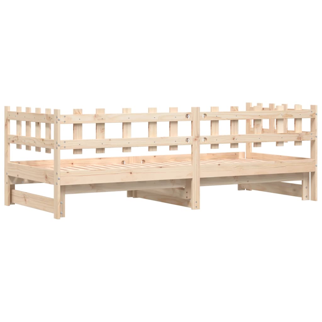 Sliding bed without mattress 2x(80x200) cm Solid wood