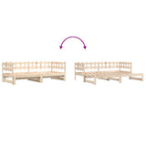 Lit coulissant sans matelas 2x(80x200) cm Bois massif