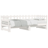 Lit coulissant sans matelas blanc 2x(80x200) cm Bois massif